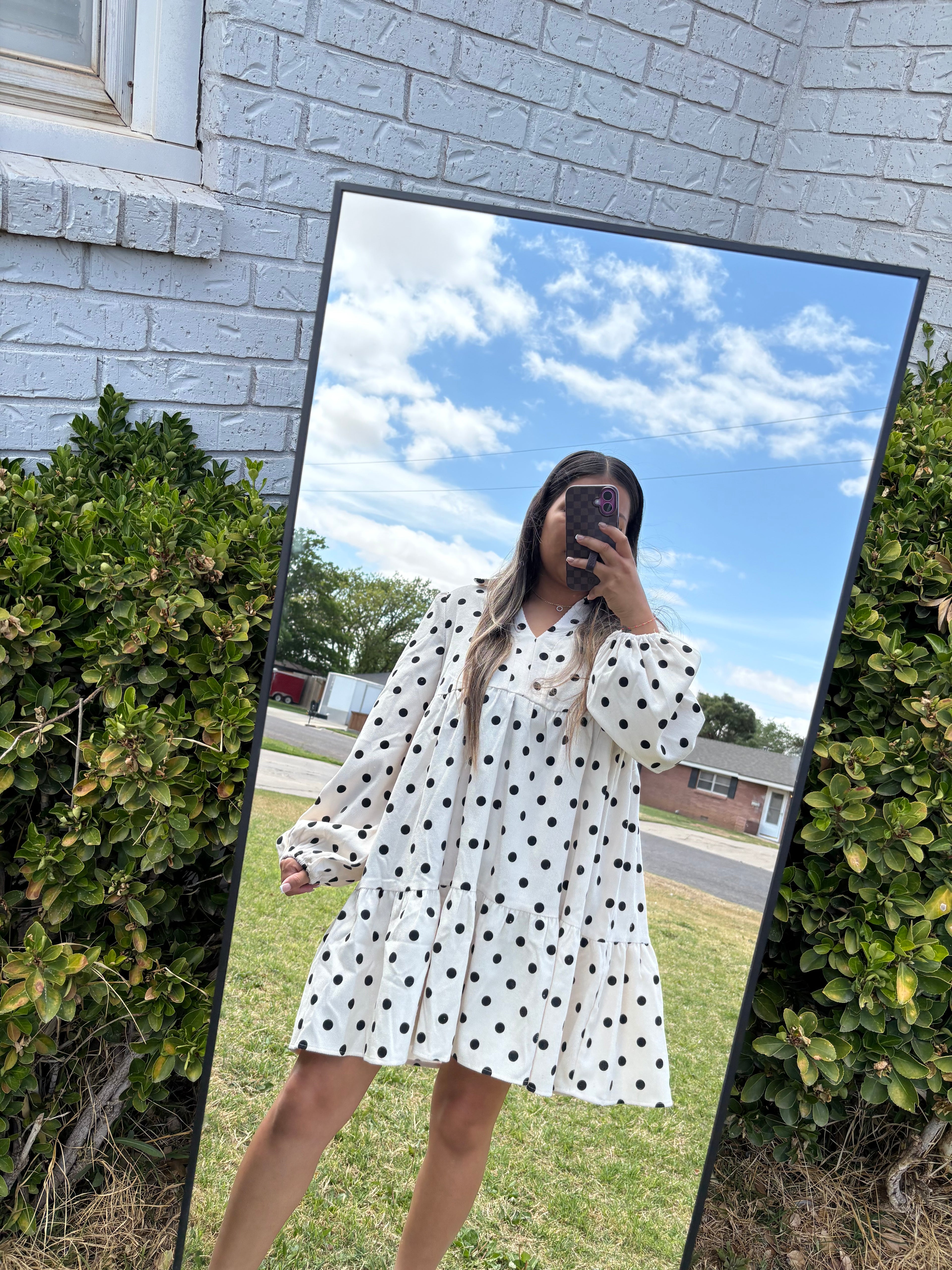 Polka Dot Corduroy Dress